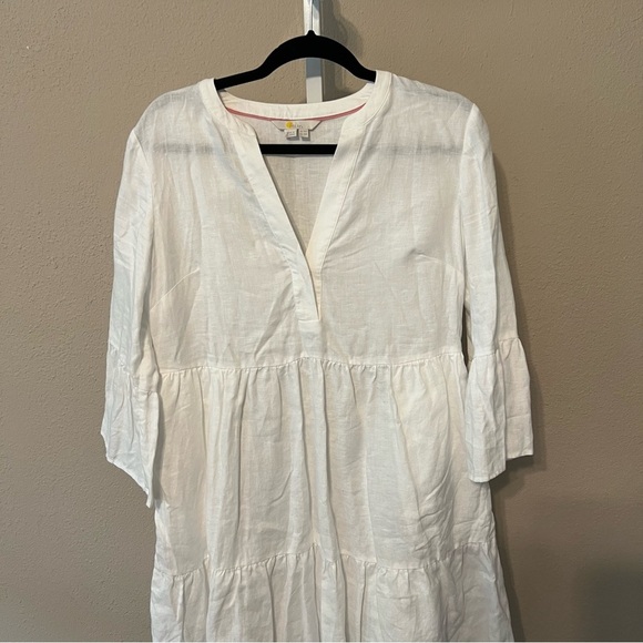 Boden Elegant White Long Sleeve Dress - Picture 4 of 5
